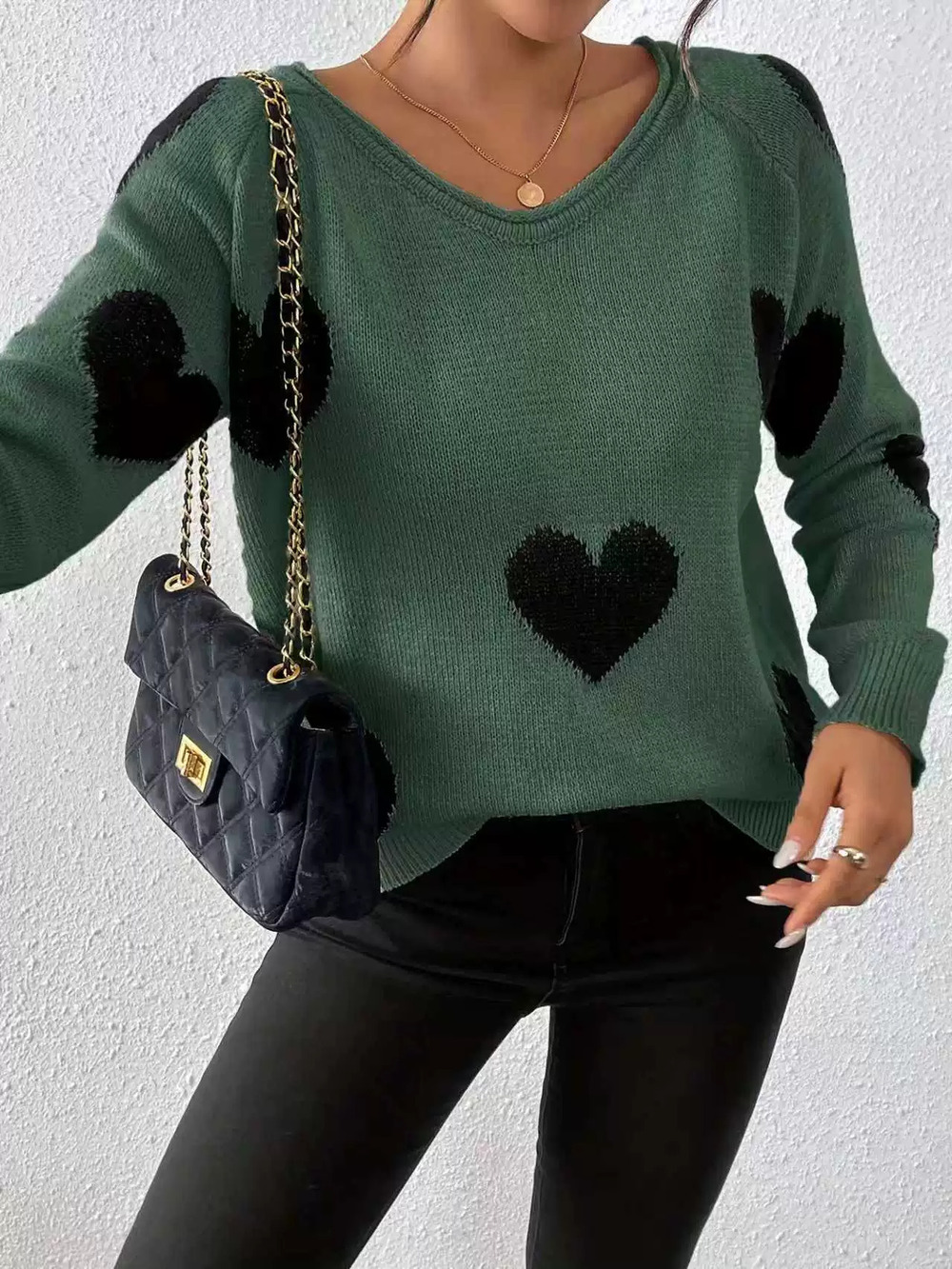 ZARA Factory Direct Women Loose Long Sleeve Pullover Printed Sweater